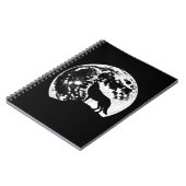 Wolf Howling Silhouette gegen einen Vollmond Notizblock (Linke Seite)