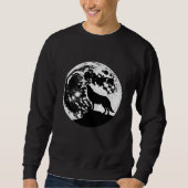Wolf Howling Silhouette gegen einen Vollmond Sweatshirt (Vorderseite)