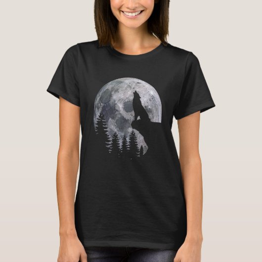 wolf howling under the moon light T-Shirt (Vorderseite)
