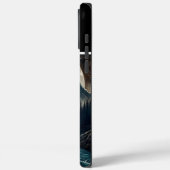 Wolf Howling unter Mondlicht Case-Mate iPhone Hülle (Rückseite / Links)