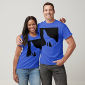 Wolf Howling vom Monde Pop Art Deep Royal Blue T-Shirt (Unisex)