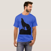 Wolf Howling vom Monde Pop Art Deep Royal Blue T-Shirt (Vorne ganz)