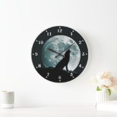 Wolf Howling Wildlife Wall Clock Große Wanduhr (Zuhause)