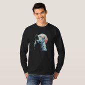 Wolf Howling With Full Moon in Background - Wolf L T-Shirt (Vorne ganz)