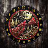 Wolf Howls unter dem goldenen Mondlicht Dartscheibe