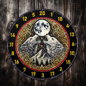 Wolf Howls unter dem goldenen Mondlicht Dartscheibe