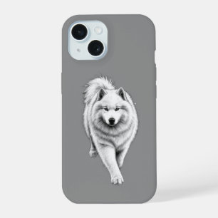 Wolf-Hund-Handyhülle – Schwarz-weiße Husky-Kunst iPhone 15 Hülle