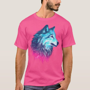 Wolf Hund Kopf Galaktische Kosmische Silhouette Na T-Shirt