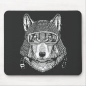 Wolf-Hundemotorrad-Reiter Mousepad (Vorne)