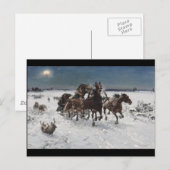 Wolf Hunt im Schnee Postkarte (Vorne/Hinten)