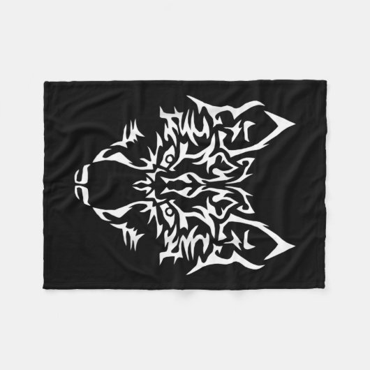 Wolf I Predator Mystic Dog Tattoo Gift Fleecedecke (Vorderseite (Horizontal))