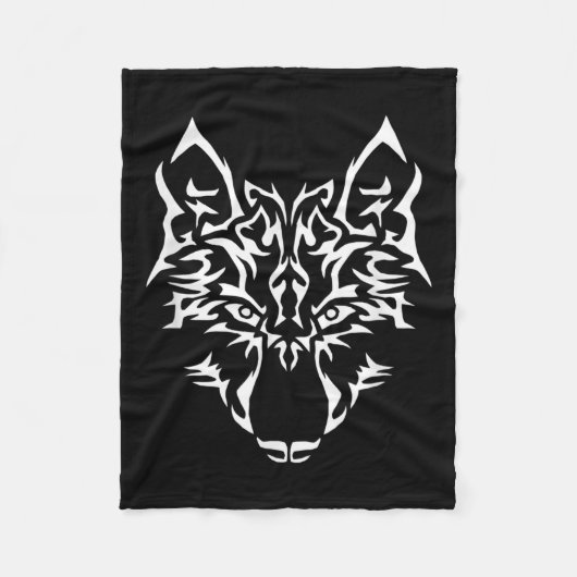 Wolf I Predator Mystic Dog Tattoo Gift Fleecedecke (Vorderseite)