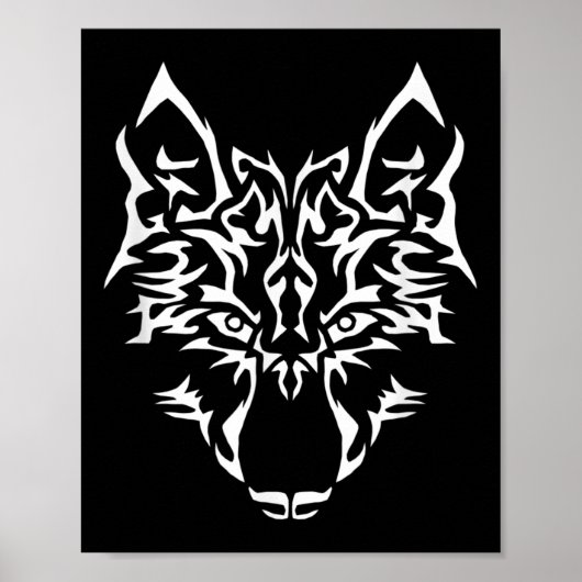 Wolf I Predator Mystic Dog Tattoo Gift Poster (Vorne)