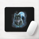 Wolf Icy Moon Galaxy Jagdground Graue Wölfe Fo Mousepad (Mit Mouse)