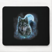 Wolf Icy Moon Galaxy Jagdground Graue Wölfe Fo Mousepad (Vorne)