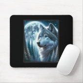 Wolf Icy Moon Galaxy Jagdground Graue Wölfe Fo Mousepad (Mit Mouse)