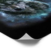 Wolf Icy Moon Galaxy Jagdground Graue Wölfe Fo Poster (Ecke)