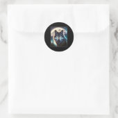 Wolf Icy Moon Galaxy Jagdground Graue Wölfe Fo Runder Aufkleber (Tasche)