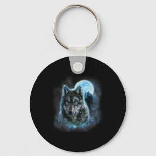 Wolf Icy Moon Galaxy Jagdground Graue Wölfe Fo Schlüsselanhänger