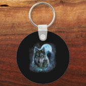 Wolf Icy Moon Galaxy Jagdground Graue Wölfe Fo Schlüsselanhänger (Vorderseite)