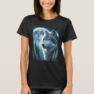 Wolf Icy Moon Galaxy Jagdground Graue Wölfe Fo T-Shirt
