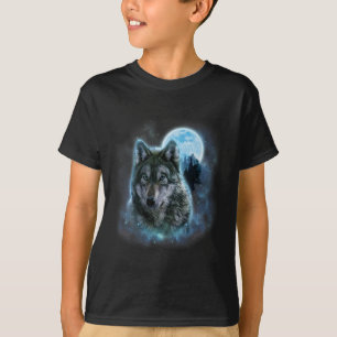 Wolf Icy Moon Galaxy Jagdground Graue Wölfe Fo T-Shirt