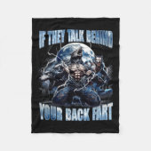 Wolf If They Talk Behind Your Back Fart Funny Crin Fleecedecke (Vorderseite)
