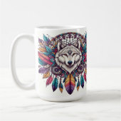 Wolf Illustration mit Dreamcatcher Bohemisch Style Kaffeetasse (Links)