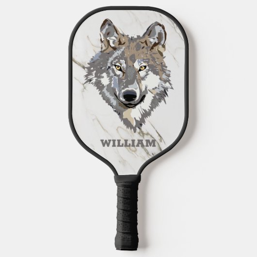 Wolf Illustration Pickleball Schläger (Rückseite)