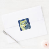 Wolf Illustration Quadratischer Aufkleber (Umschlag)