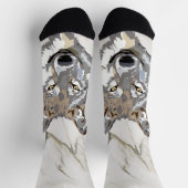 Wolf Illustration Socken (Oben)