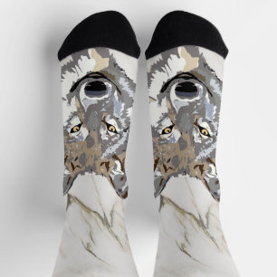 Wolf Illustration Socken