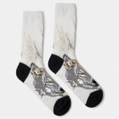 Wolf Illustration Socken (Rechts)