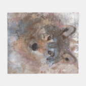 Wolf im Aquarell Fleecedecke (Vorderseite (Horizontal))