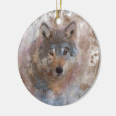 Wolf im Aquarell Keramikornament (Links)