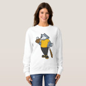 Wolf im Baseball mit Baseballschläger Sweatshirt (Vorne ganz)