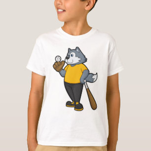 Wolf im Baseball mit Baseballschläger T-Shirt