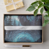 Wolf im Bergwald mit Sternpfad Seidenpapier (Geschenk)