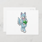 Wolf im Bowling mit Bowlingball Postkarte (Vorne/Hinten)