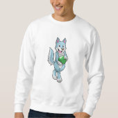 Wolf im Bowling mit Bowlingball Sweatshirt (Vorderseite)