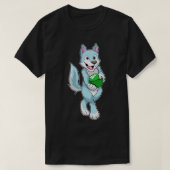 Wolf im Bowling mit Bowlingball T-Shirt (Design vorne)