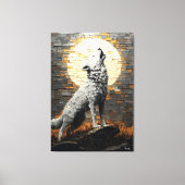 Wolf im dynamischen Impasto-Stil Leinwanddruck (Vorderseite)
