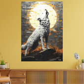 Wolf im dynamischen Impasto-Stil Leinwanddruck (Insitu (Wohnzimmer))