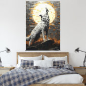 Wolf im dynamischen Impasto-Stil Leinwanddruck (Insitu (Schlafzimmer))