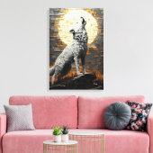 Wolf im dynamischen Impasto-Stil Leinwanddruck (Insitu (Wohnzimmer))