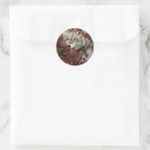 Wolf im Fall Runder Aufkleber (Tasche)