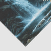 Wolf im Fluss Stehend mit Blume Seidenpapier (Detail)