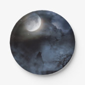 Wolf im Friedhof heulen Pappteller (Vorderseite)