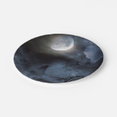 Wolf im Friedhof heulen Pappteller (Schrägansicht)