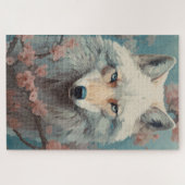 Wolf im Frühjahr Blossom Puzzle (Horizontal)